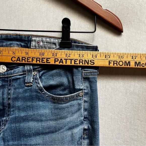 AG Adriano Goldschmied Aged Stilt Cropped Blue Denim Jeans Sz 27 - Picture 9 of 12